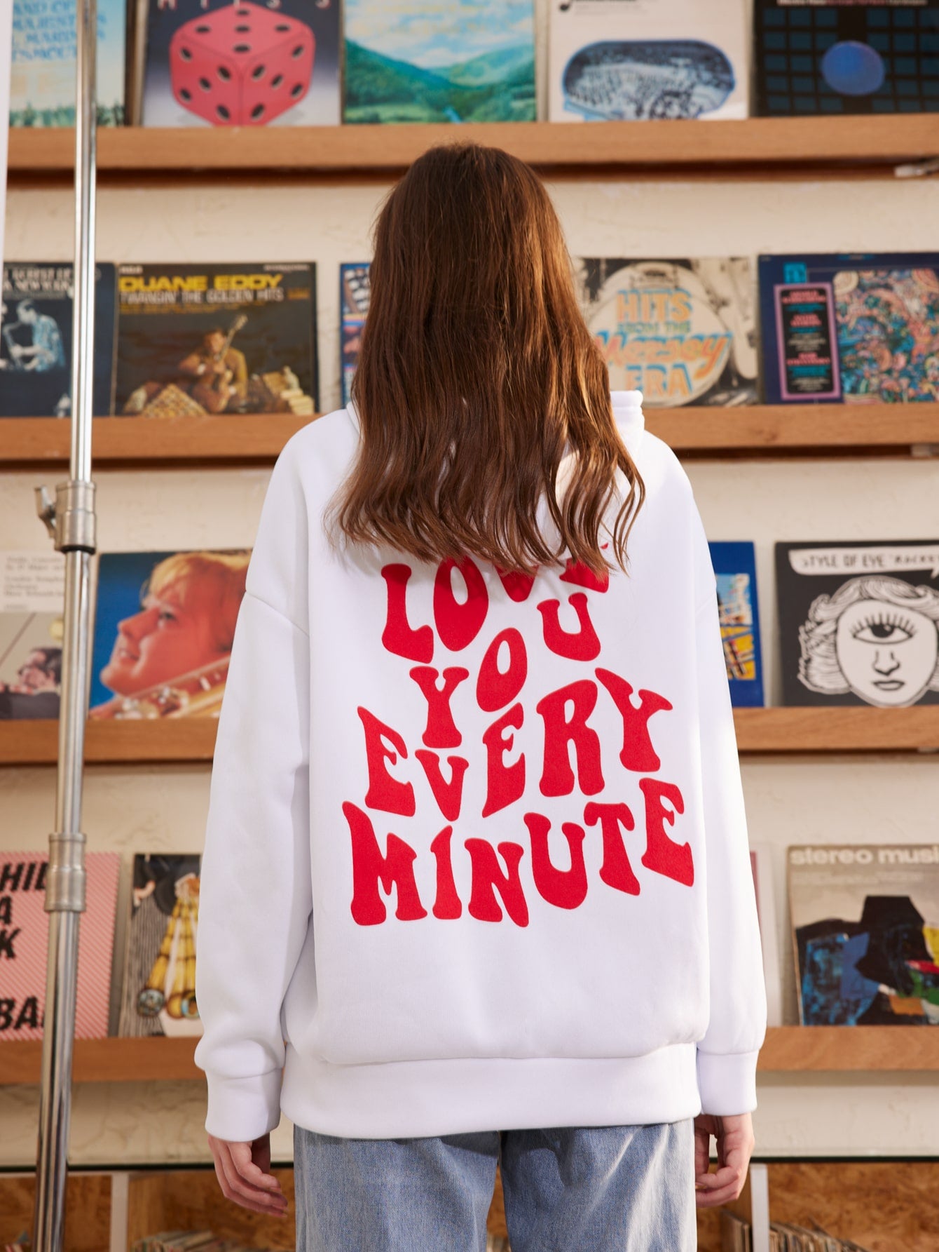 Slogan Graphic Drop Shoulder Hoodie-TangieTripe